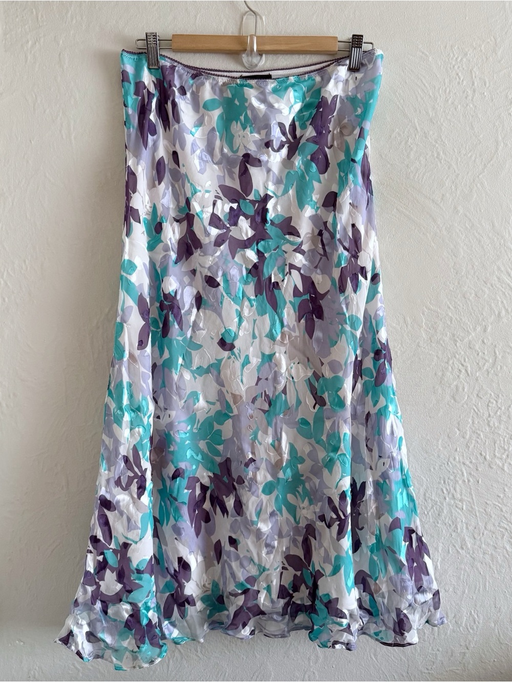 Y2K Silk Floral Maxi Skirt Size 12